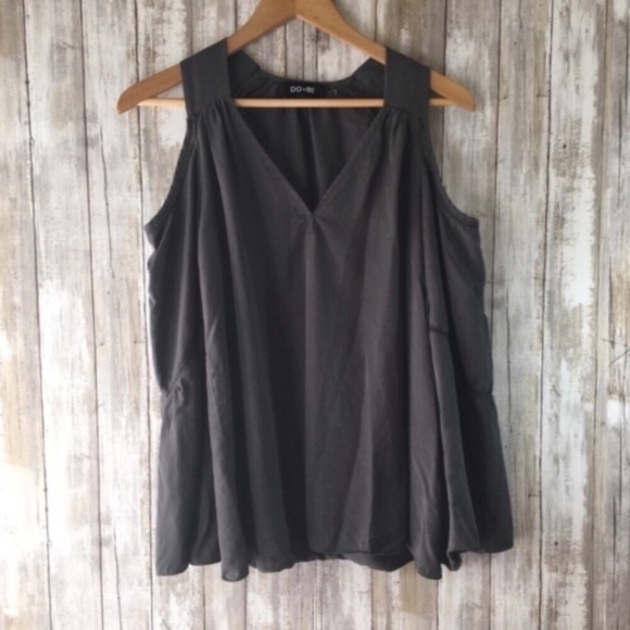 DO+BE Tops - Do+Be Grey Open Shoulder Blouse